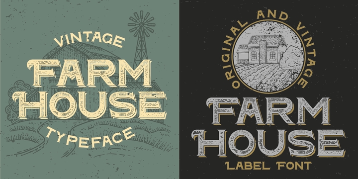 Пример шрифта Farm House Rough Effects